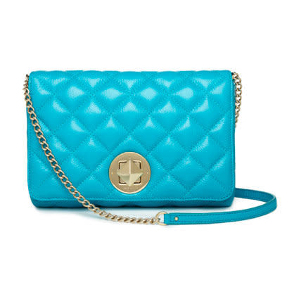 Turquoise quilted bag by Kate Spade