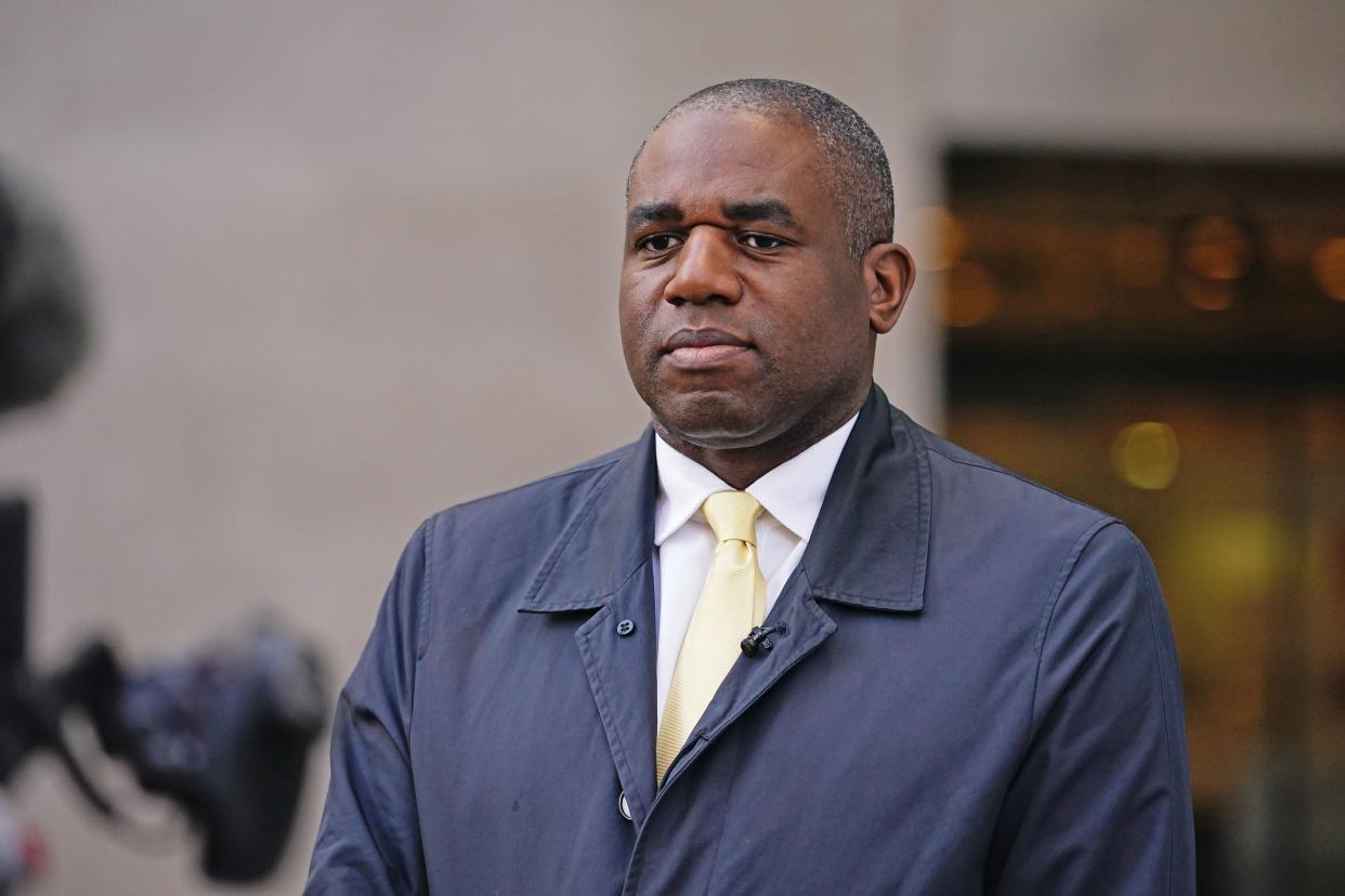 Shadow foreign secretary David Lammy (Aaron Chown/PA) (PA Wire)