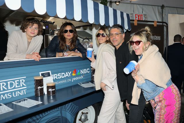 <p>Jose Perez/Bauer-Griffin/GC Images</p> Ryan Buggle and Mariska Hargitay with Hargitay's glam squad at Olivia Benson Plaza