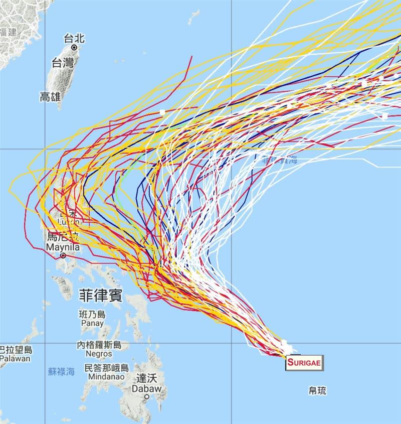  舒力基颱風各界預估路徑一致。（圖／翻攝自賈新興臉書）