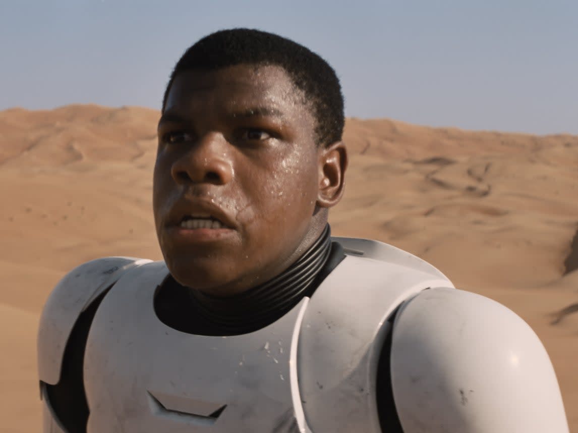 Boyega in Star Wars: Episode VII - The Force Awakens (© Lucasfilm Ltd & TM)