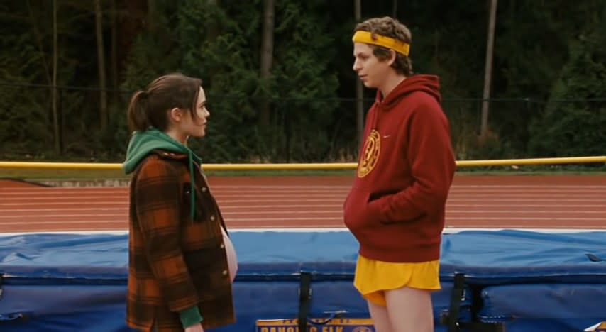 Juno talking to Paulie on the track field in "Juno"