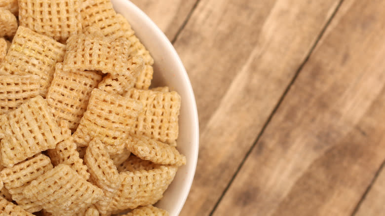 Bowl of Chex cereal