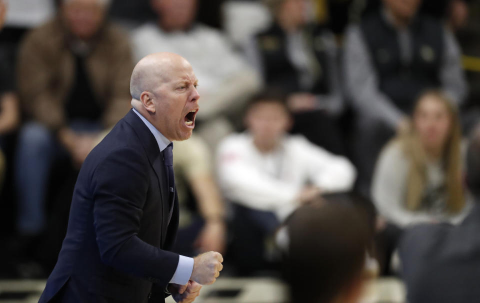 UCLA head coach Mick Cronin directs his team against Colorado in the second half of an NCAA college basketball game Saturday, Feb. 22, 2020, in Boulder, Colo. (AP Photo/David Zalubowski)