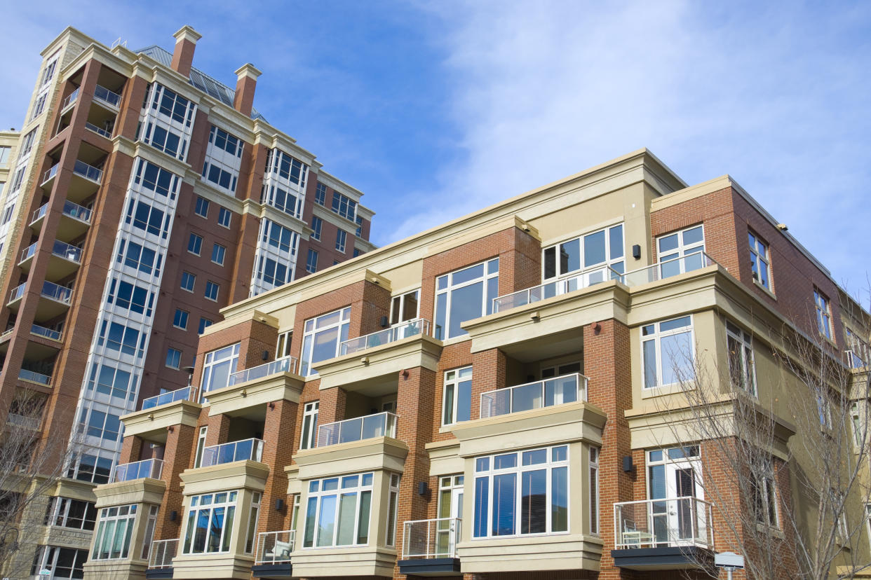 apartment building in Calgary. Alberta, Canada. Residential architecture