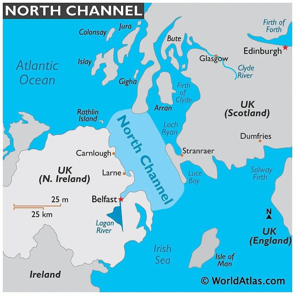 The North Channel is considered by open sea swimmers to be the toughest channel crossing in the world.