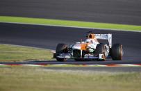 FORCE INDIA (Paul Di Resta 11, Adrian Sutil 14)<br><br> Di Resta lost a few places at the start. He was on course for a point but worn tyres left him unable to defend his position. Sutil started from the back after a five place penalty for an unscheduled gearbox change due to a crash in practice. He still moved up to 16th at the start.