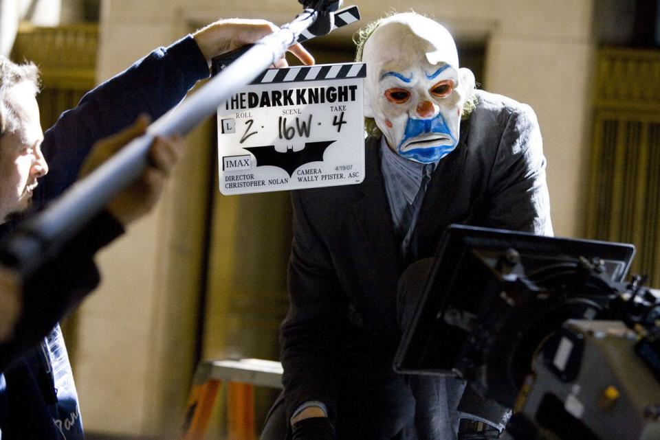 Heath Ledger on the set of 'The Dark Knight', 2008