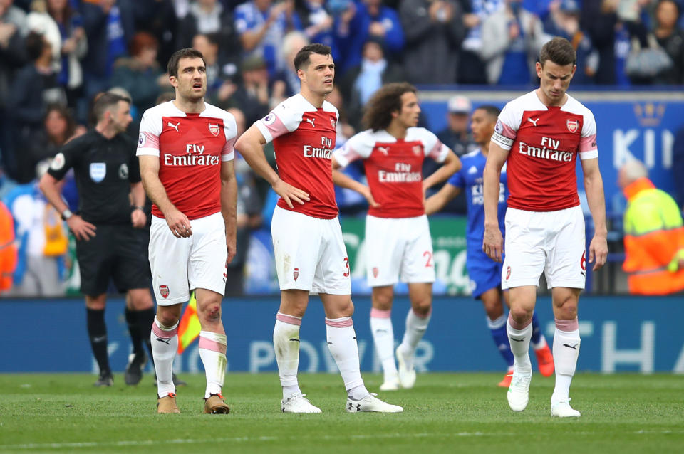 Arsenal suffered more away day heartbreak after going down 3-0 at Leicester  (Photo by Julian Finney/Getty Images)
