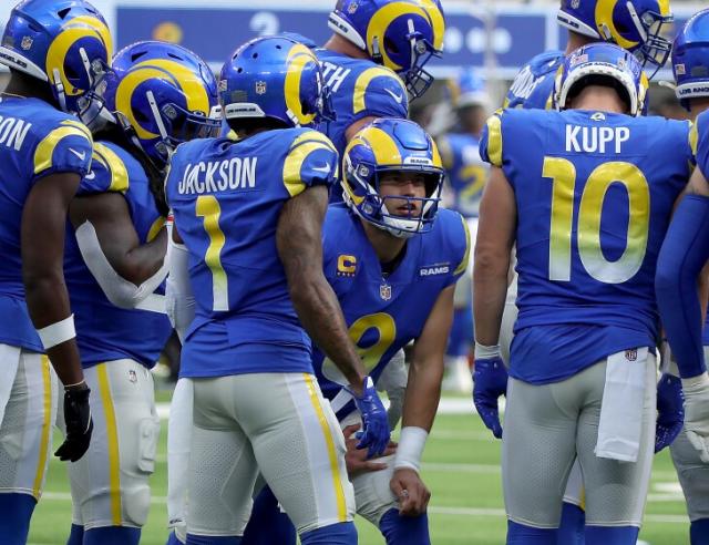 Inglewood, California, May 24, 2021, Jerseys of Los Angeles Rams