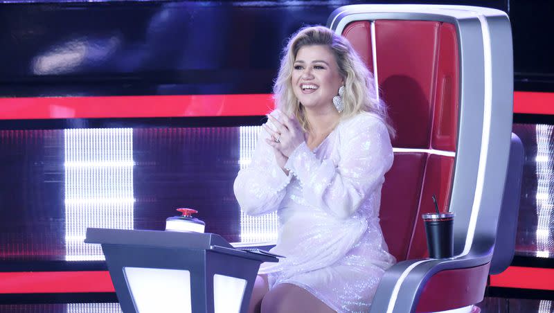 Kelly Clarkson on the set of “The Voice.” After a brief hiatus, Clarkson has returned to be a coach on Season 23 of “The Voice,” along with Blake Shelton, Niall Horan and Chance the Rapper. 