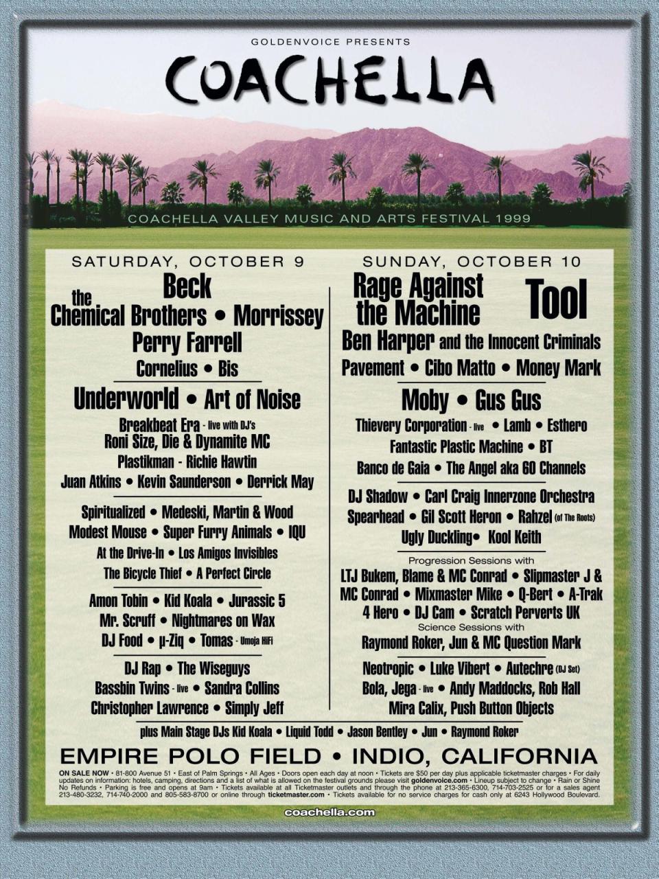 Coachella 1999 poster (Coachella.com)