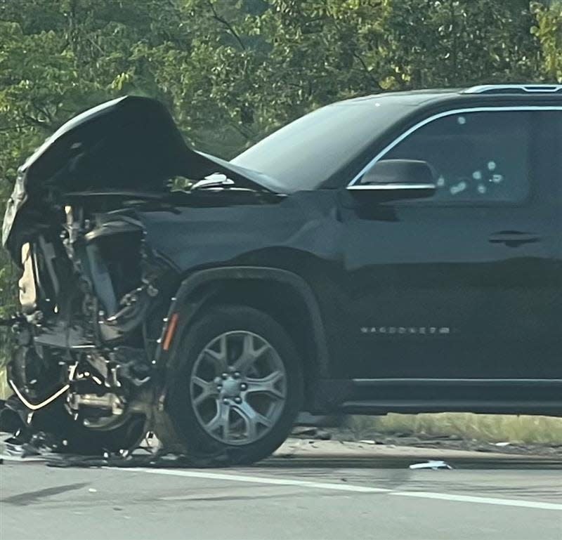 The Summit County Sheriff's Office reports a passenger of a pickup truck fired several rounds from a handgun into a black SUV while both vehicles were traveling southbound on I-77. The driver of the SUV was struck multiple times and killed,