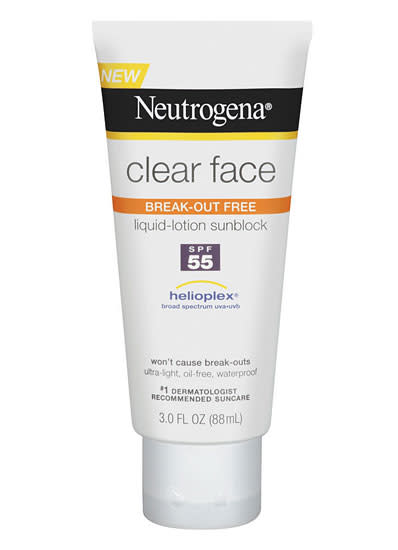 Neutrogena Clear Face Liquid-Lotion Sunblock SPF 55 With Helioplex, $12.49, neutrogena.com