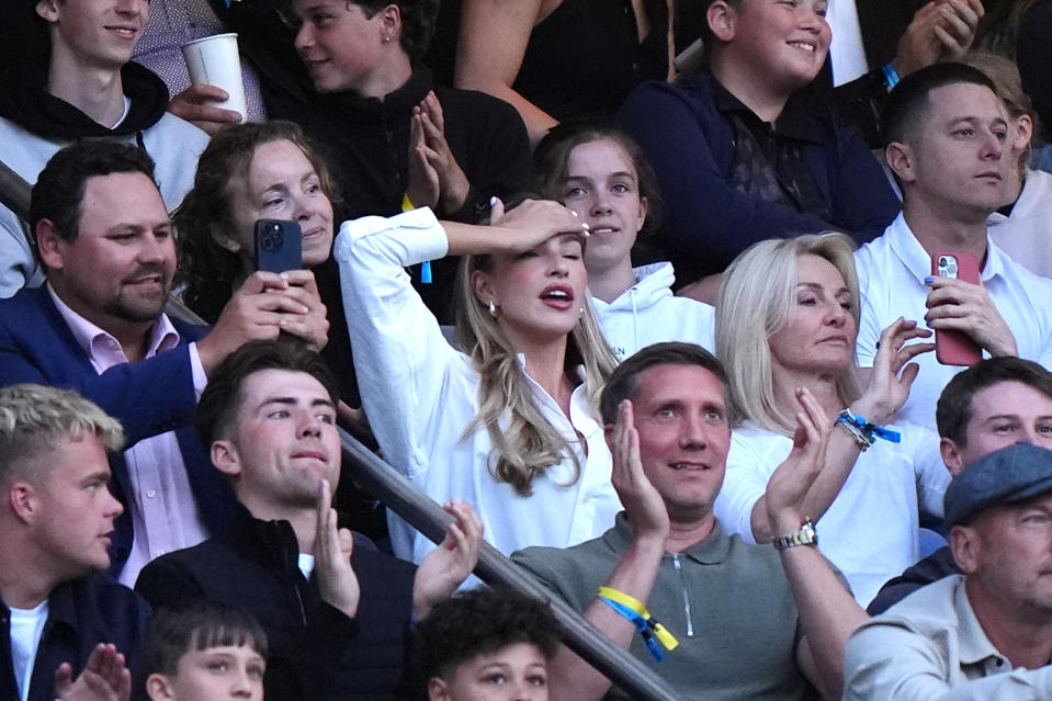 Zara McDermott pictured at Soccer Aid. (Getty)