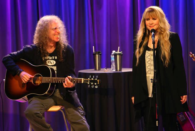 <p>Maury Phillips/WireImage</p> Waddy Wachtel and Stevie Nicks in 2011.