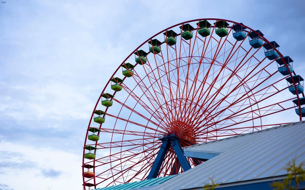 The Giant Wheel at Cedar Point in Sandusky, Ohio, on the shore of Lake Erie.