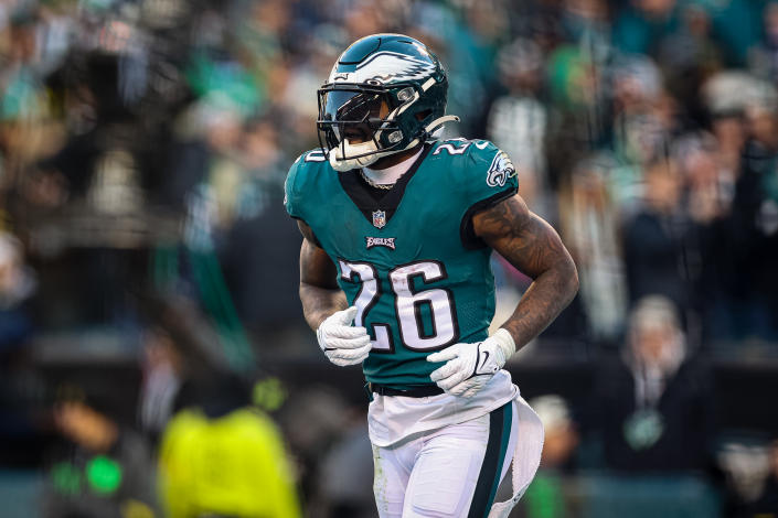 Miles Sanders #26 of the Philadelphia Eagles has fantasy value