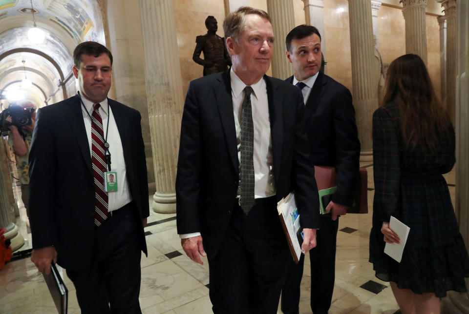 U.S. Trade Representative Robert Lighthizer leaves after a meeting with Speaker of the House Nancy Pelosi at the U.S. Capitol in Washington, U.S., May 15, 2019. REUTERS/Jonathan Ernst