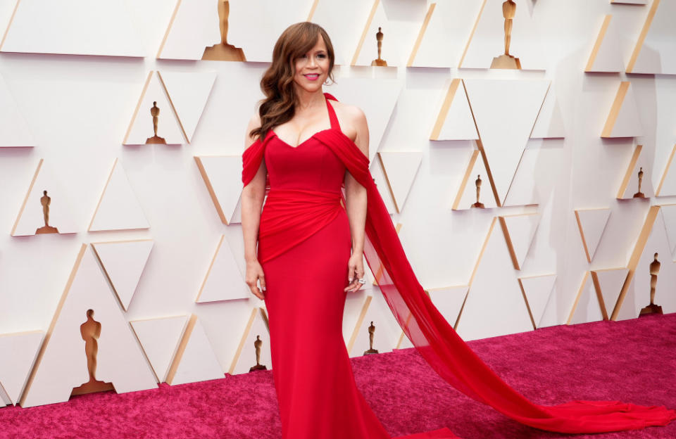 Rosie Perez wore red on the advice of Christian Siriano credit:Bang Showbiz