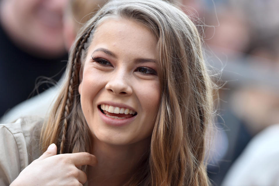 Bindi Irwin attends the ceremony honoring Steve Irwin with star on the Hollywood Walk of Fame on April 26, 2018 in Hollywood, California.  (Photo by Axelle/Bauer-Griffin/FilmMagic)