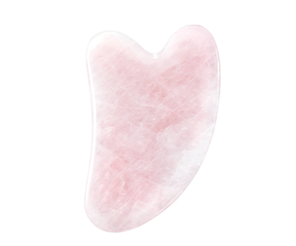 Image of the Hayo'u rose quartz massage tool in pale pink.