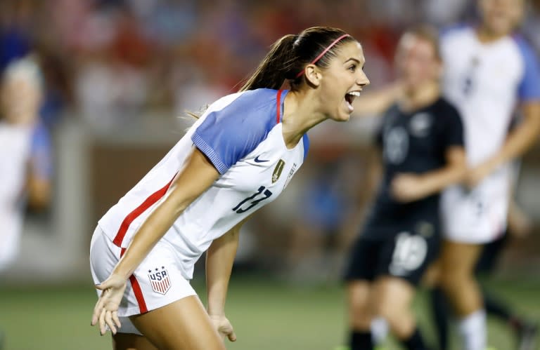 Alex Morgan celebra un gol con la selección de Estados Unidos (ANDY LYONS)