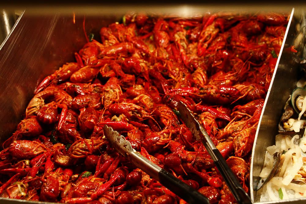 crawfish at the buffet