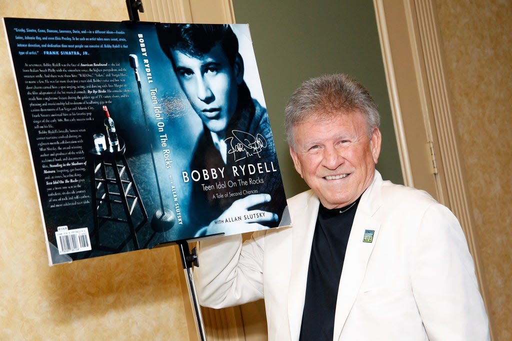 Bobby Rydell with his 2016 book "Teen Idol on the Rocks - A Tale of Second Chances."