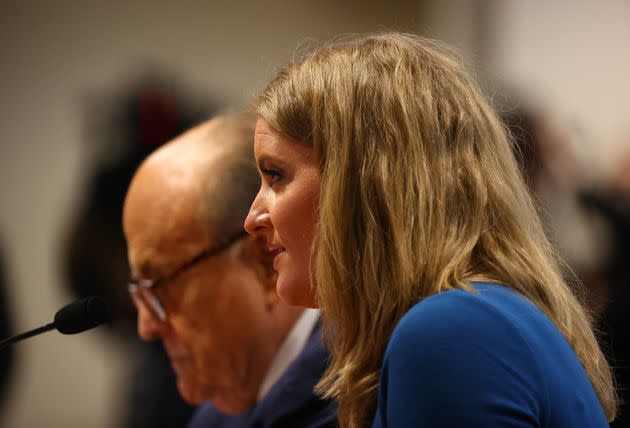 Some Pennsylvania progressives wonder if Jenna Ellis, a former Trump adviser who has been subpoenaed as part of multiple investigations into efforts to subvert the 2020 election, could be Mastriano's unnamed secretary of state pick. She is currently advising his campaign. (Photo: Rey Del Rio via Getty Images)
