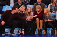 <p>Justin Verlander, Kate Upton, Amanda Seyfried, Taylor Swift and guest attend the Orlando Magic vs New York Knicks game at Madison Square Garden on November 12, 2014 in New York City. (Photo by James Devaney/GC Images) </p>