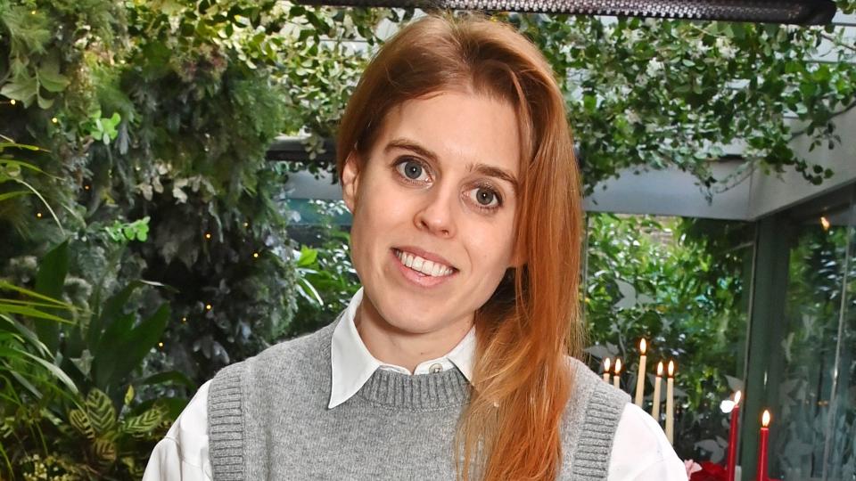 Princess Beatrice of York attends Poppy Delevingne's Della Vite Valentine's lunch at The Ivy Chelsea Garden on February 1, 2024 in London, England