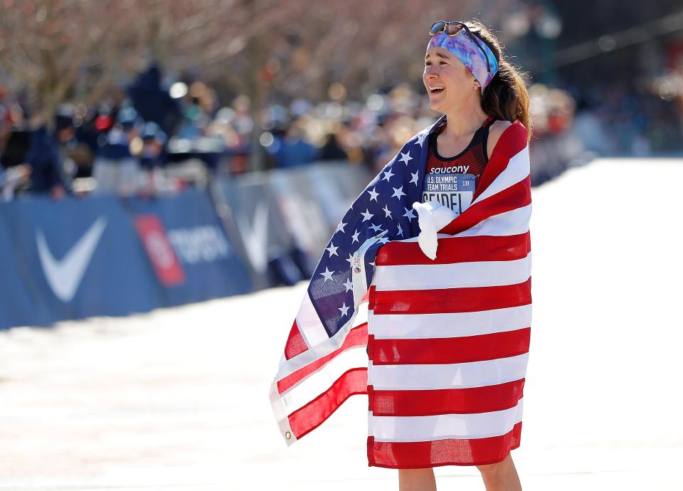 Molly Seidel at the 2020 U.S. Olympic Marathon Trials.