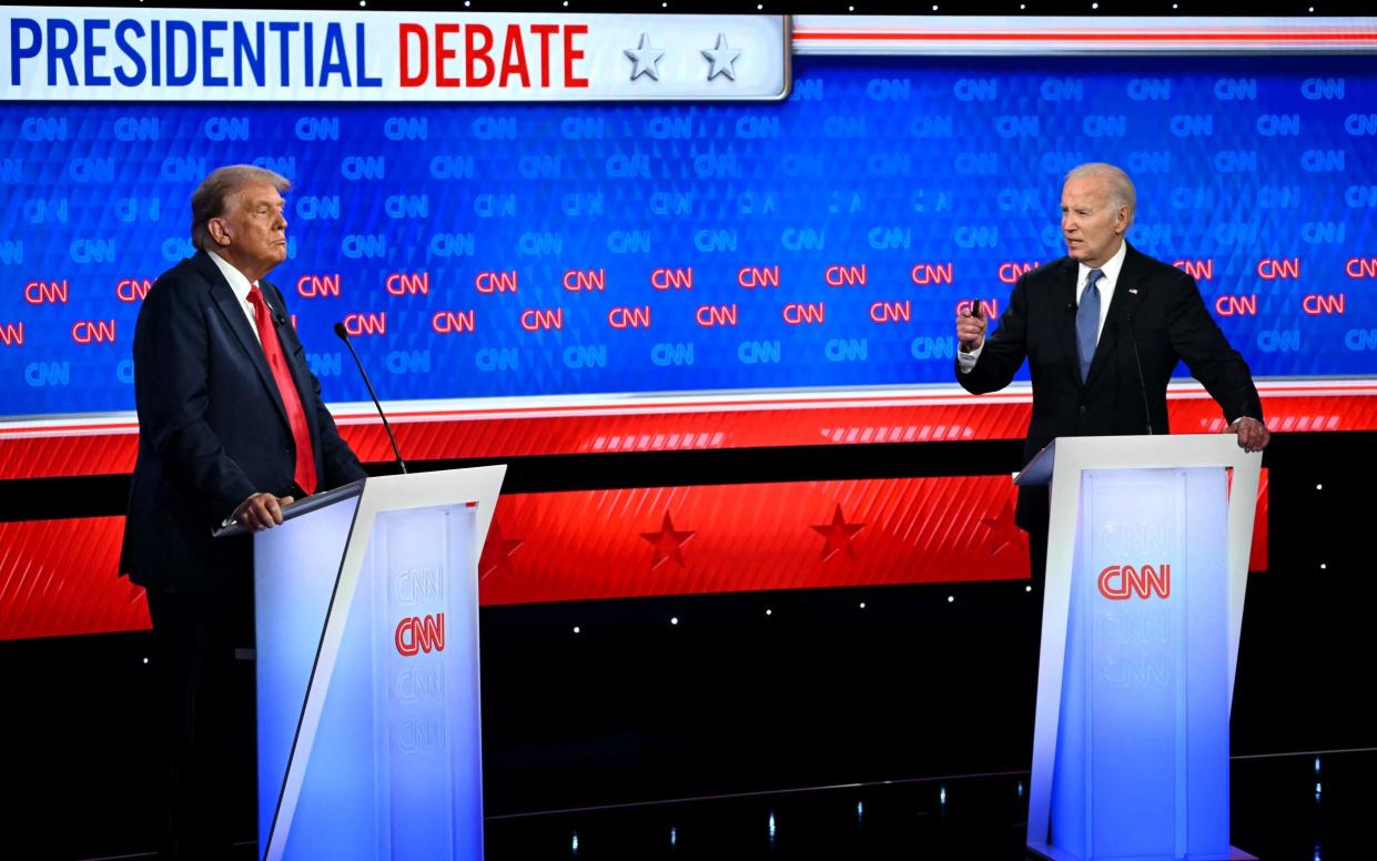 Donald Trump and Joe Biden take part in the US presidential debate