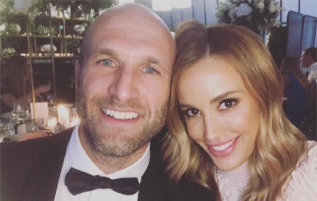 Bec and Chris Judd attended the wedding. Photo: Instagram