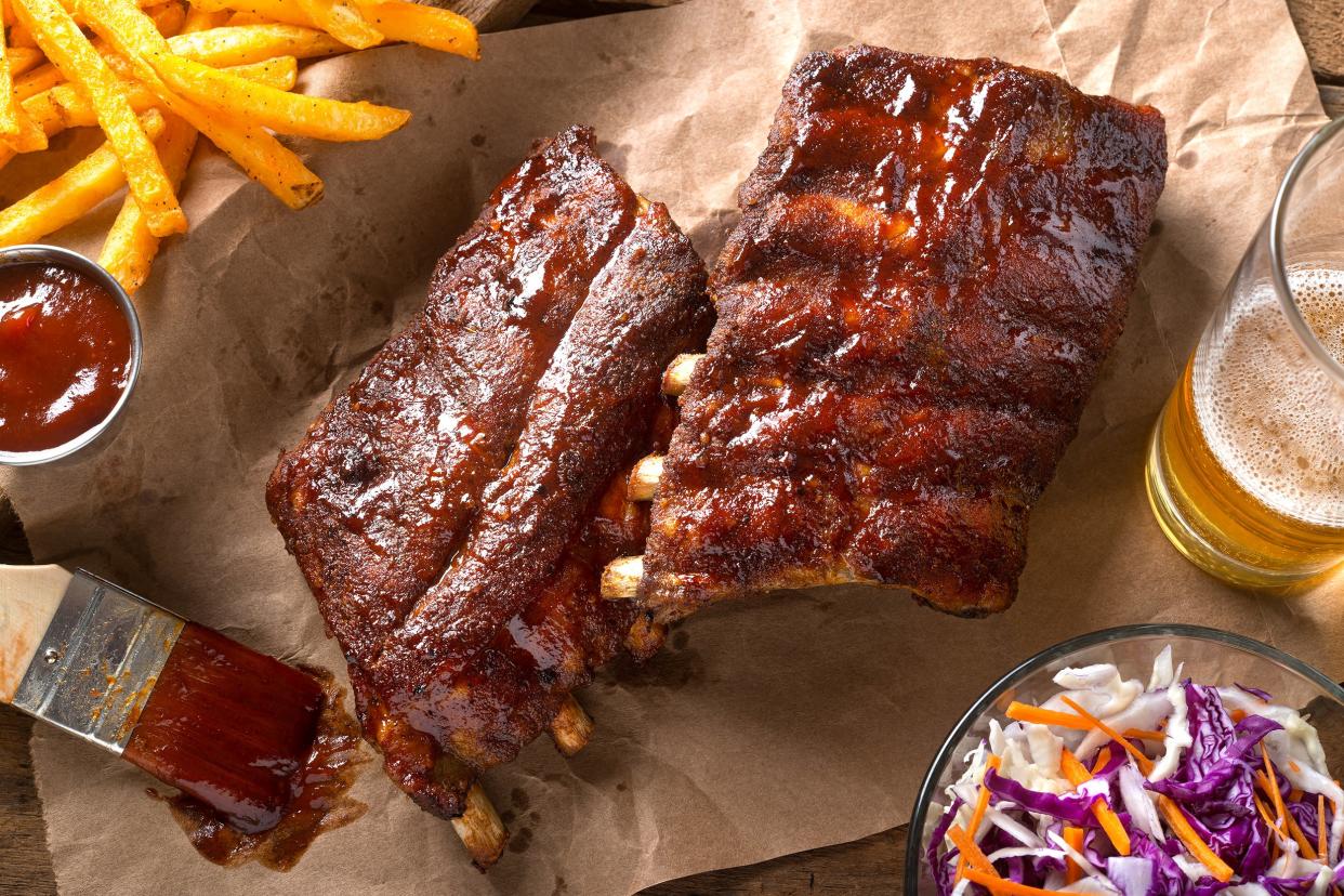 barbecued baby back ribs