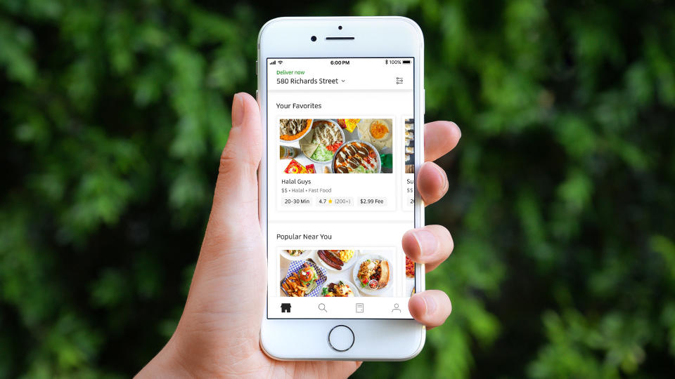 Uber Eats app on a smartphone.