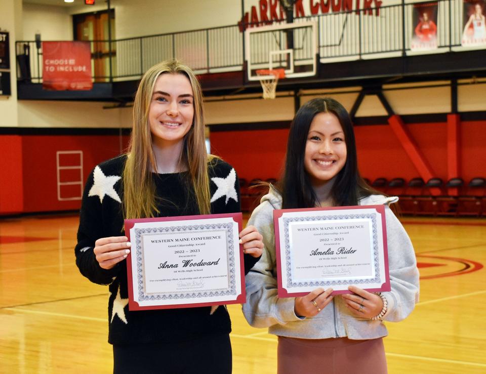 Wells High School seniors Amelia Rider and Amanda Woodward have been selected to receive the Western Maine Conference’s Citizenship Award.