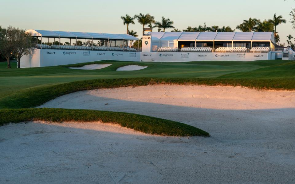 The 9th hole at the Cognizant Classic in the Palm Beaches at PGA National on February 21, 2024 in Palm Beach Gardens, Florida.