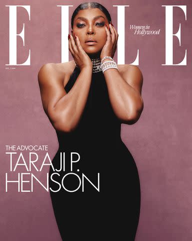 <p>Adrienne Raquel</p> Taraji P. Henson's ELLE 2023 Women in Hollywood cover
