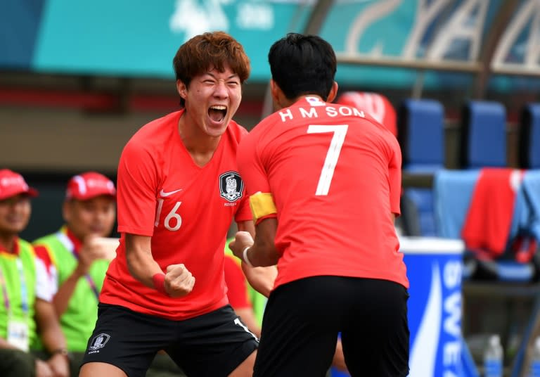 Tottenham Hotspur forward Son Heung-min set up Hwang Ui-jo for South Korea's second goal