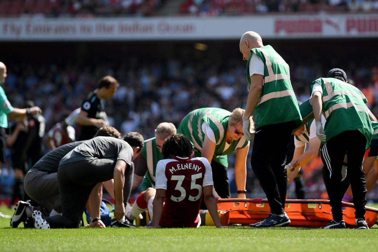 Injury blow | Elneny was forced off in the first half of Arsenal's win over West Ham: Getty Images