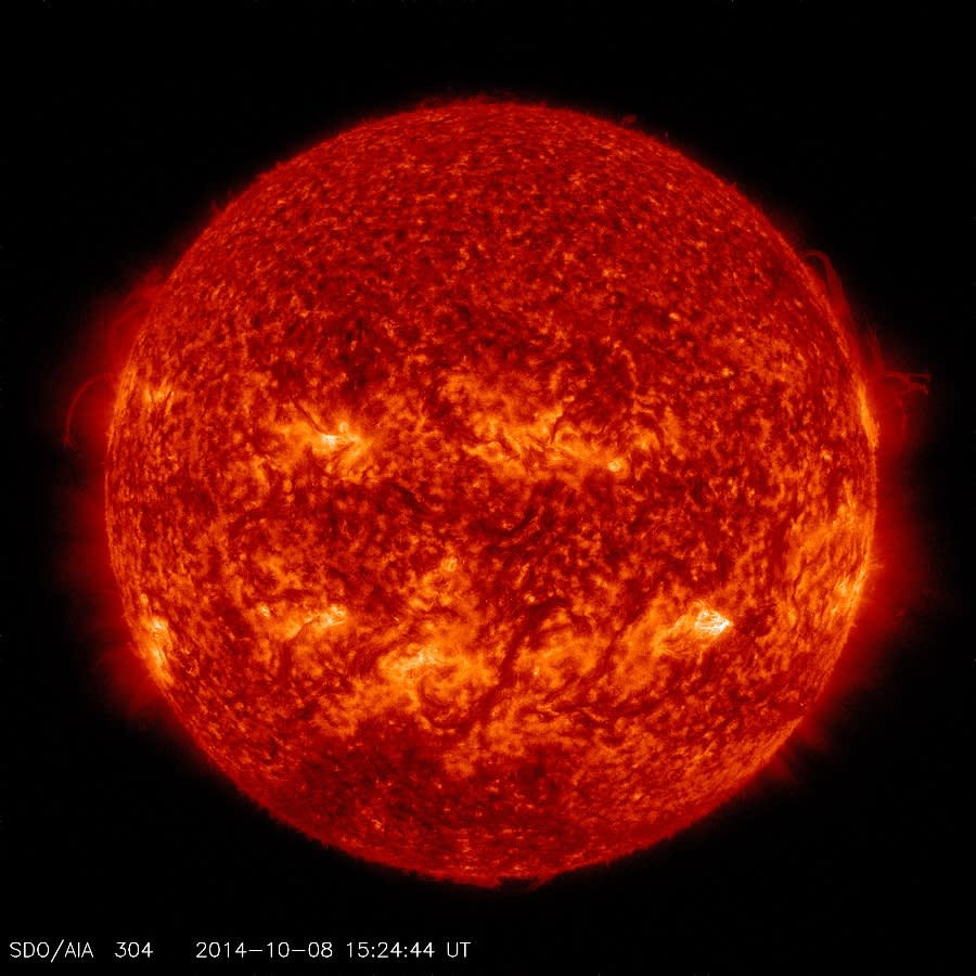 NASA's Solar Dynamics Observatory spacecraft took a picture of the Sun in 2014 that makes it look like a jack-o'-lantern