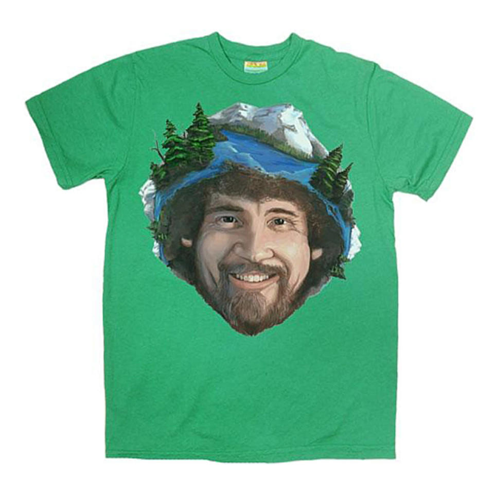 Painting friendly trees was always on Bob Ross’s mind, as this tee shows.