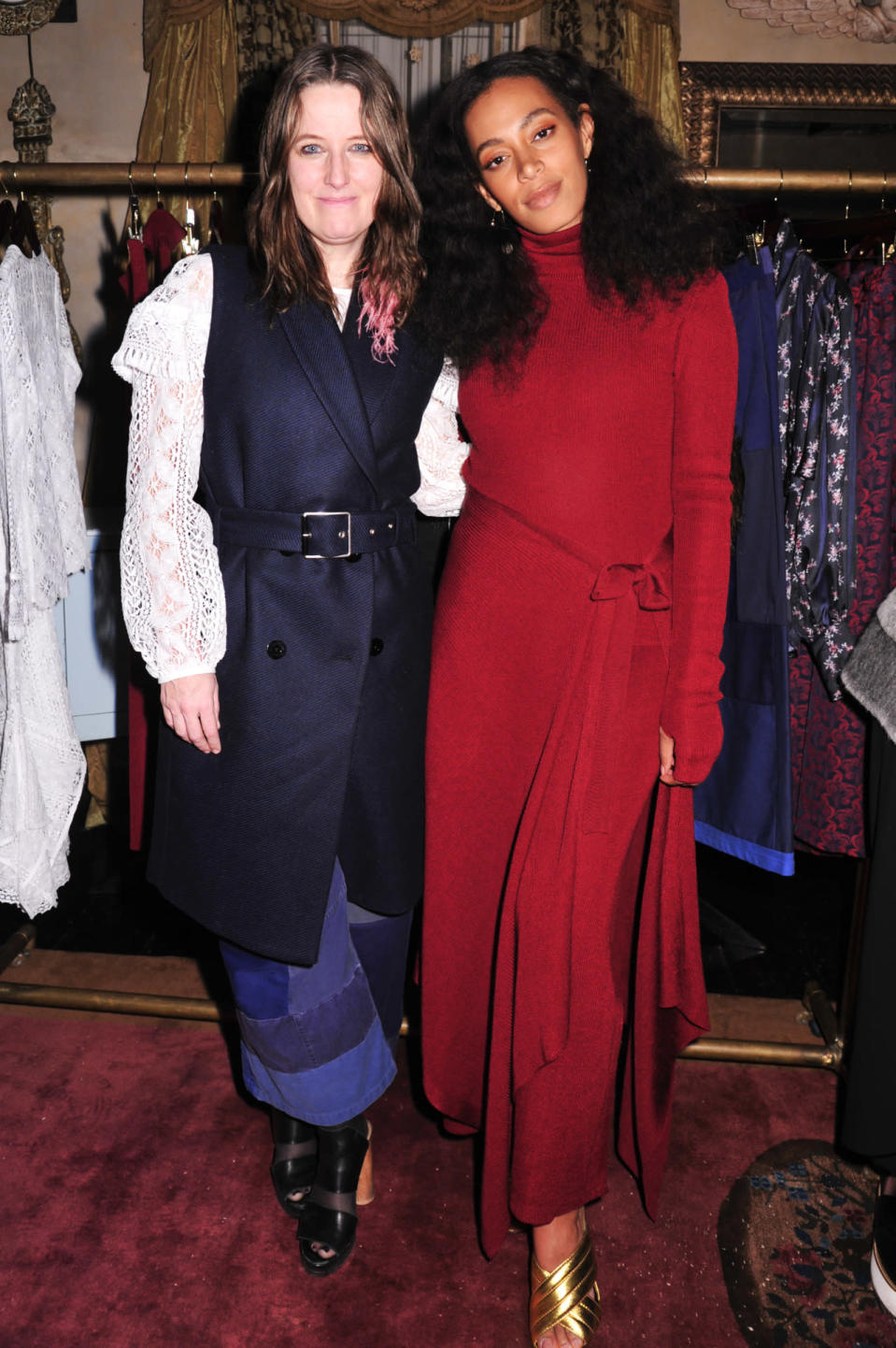 Solange poses with designer Carin Rodebjer at the label’s fall 2016 show on Feb. 13, 2016