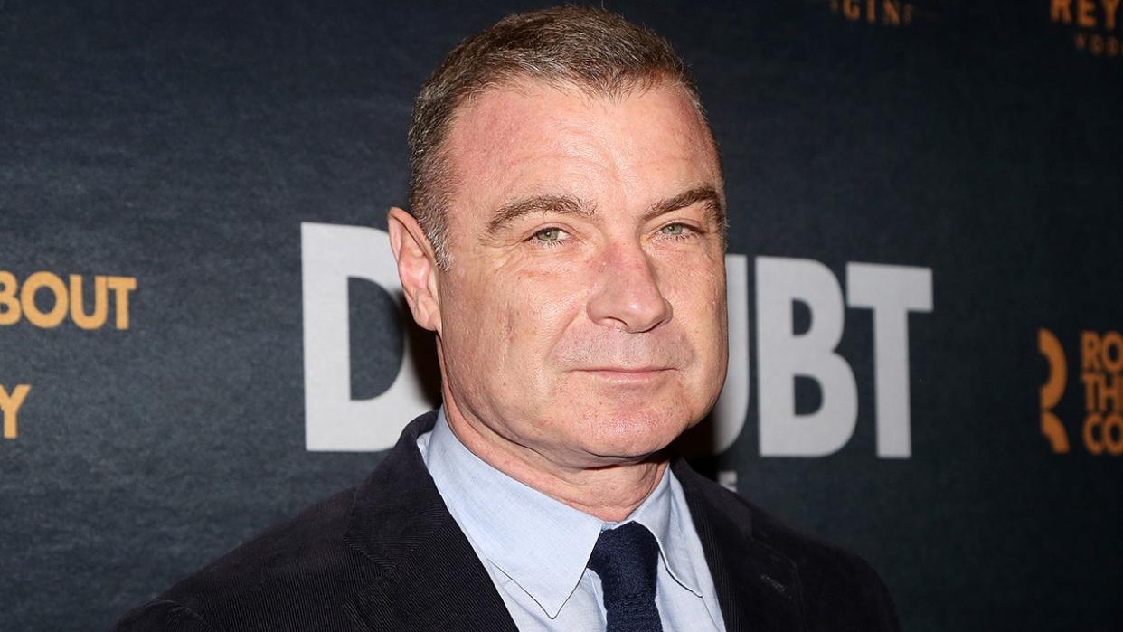 Liev Schreiber on the red carpet for his Broadway play