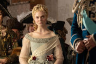 <p>Bow down, y'all! Fanning is nominated for her role as Russian empress Catherine the Great in Hulu's historical fiction series, <em>The Great</em>. She's nominated in the best television actress – musical or comedy category. </p>