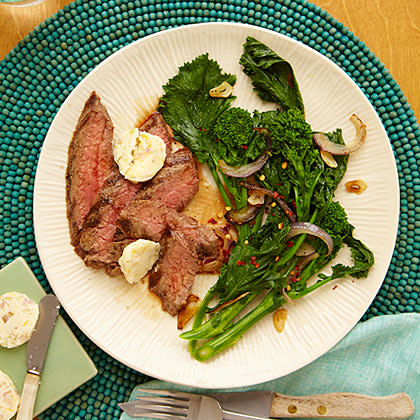 Grilled Flank Steak with Horseradish Butter