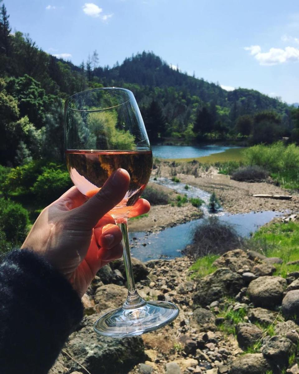 Lea Michele toasts to wine country