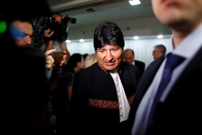 FILE PHOTO: Former Bolivian President Evo Morales attends a news conference, in Buenos Aires